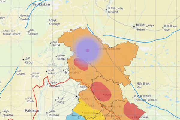 earthquake with a magnitude of 3.4 on the Richter scale hit Leh, Ladakh today